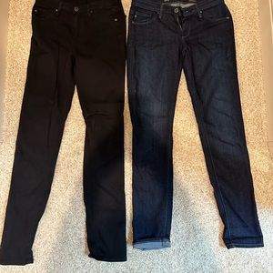 AG black jeans size 26 cigarette stilt, and size 26 Bebe jeans